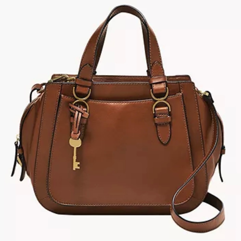 Fossil Brooke Satchel in Brown Leather